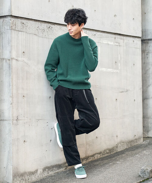 B:MING by BEAMS（ビーミングバイビームス）の「B:MING by BEAMS / タスマニアウール 畦編み クルーネック ニット（ニット/セーター・メンズ・ブラック/サックスブルー/ベージュ/グリーン・LARGE/SMALL/MEDIUM/X-LARGE）」の10枚目の写真