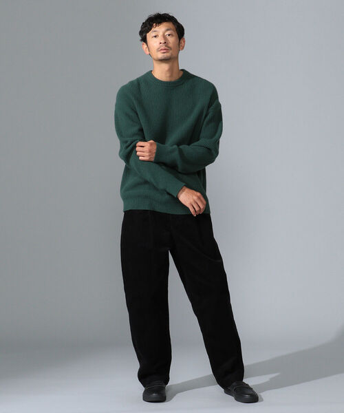 B:MING by BEAMS（ビーミングバイビームス）の「B:MING by BEAMS / タスマニアウール 畦編み クルーネック ニット（ニット/セーター・メンズ・ブラック/サックスブルー/ベージュ/グリーン・LARGE/SMALL/MEDIUM/X-LARGE）」の13枚目の写真