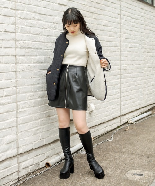 RASVOA（ラスボア）の「フロントジップレザースカート（スカート・レディース・ブラック・FREE）」の16枚目の写真