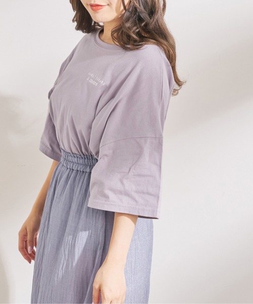 OLIVE des OLIVE（オリーブデオリーブ）の「CreamyビッグTシャツ（Tシャツ/カットソー・レディース・ベージュ/オフホワイト/ラベンダー/スミクロ・FREE）」の11枚目の写真