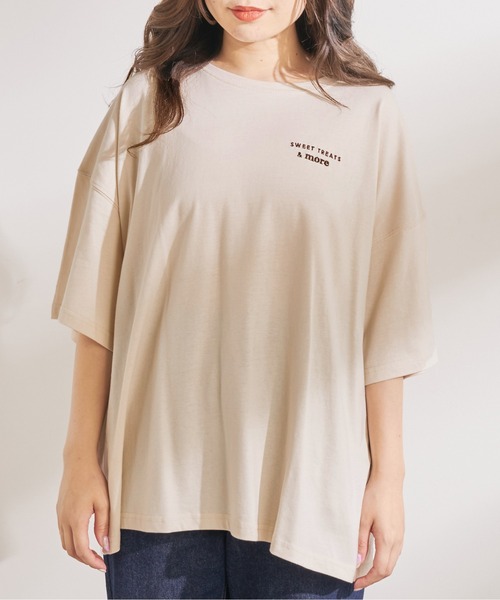 OLIVE des OLIVE（オリーブデオリーブ）の「CreamyビッグTシャツ（Tシャツ/カットソー・レディース・ベージュ/オフホワイト/ラベンダー/スミクロ・FREE）」の14枚目の写真