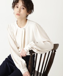 N.（N. Natural Beauty Basic） | ◆ゴールドボタンプリーツブラウス(シャツ/ブラウス)