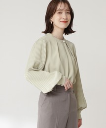 N.（N. Natural Beauty Basic） | ◆ゴールドボタンプリーツブラウス(シャツ/ブラウス)