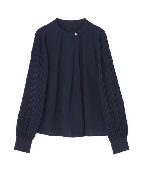 N.(N. Natural Beauty Basic)(エヌエヌナチュラルビューティーベーシック)の「◆ゴールドボタンプリーツブラウス(シャツ/ブラウス・レディース・ホワイト/ライトグリーン/ブルー/ネイビー・MEDIUM)」の10枚目の写真