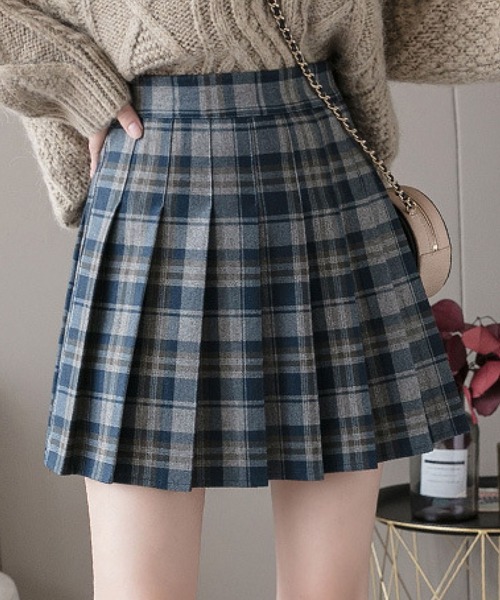 meJane（ミージェーン）の「ポップチェック柄プリーツミニスカート（スカート・レディース・チャコールグレー/ブルー/グリーン・S/M）」の14枚目の写真