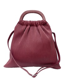 【VEENA 1921/ヴィーナ】2WAY プリーツ 巾着 ハンド ショルダーバッグ