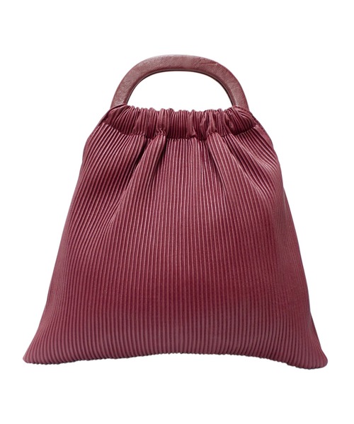VEENA 1921（ヴィーナ）の「【VEENA 1921/ヴィーナ】2WAY プリーツ 巾着 ハンド ショルダーバッグ（ショルダーバッグ・レディース・ワインレッド/グレー・FREE）」の7枚目の写真