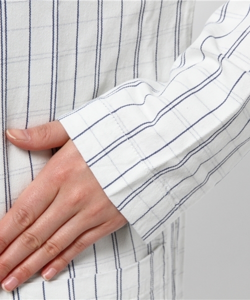 WEGO（ウィゴー）の「WEGO/ショップコート（ステンカラーコート・レディース・アイボリー/ホワイト系その他/ダークインディゴブルー・FREE）」の9枚目の写真