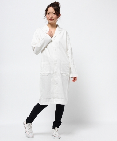 WEGO（ウィゴー）の「WEGO/ショップコート（ステンカラーコート・レディース・アイボリー/ホワイト系その他/ダークインディゴブルー・FREE）」の14枚目の写真