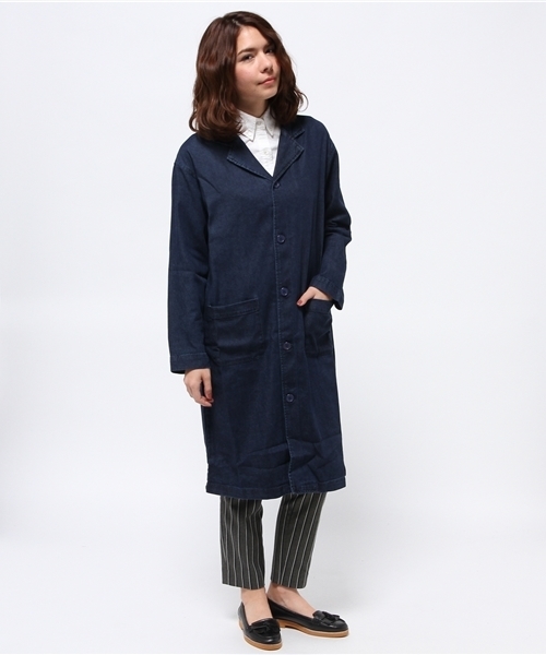 WEGO（ウィゴー）の「WEGO/ショップコート（ステンカラーコート・レディース・アイボリー/ホワイト系その他/ダークインディゴブルー・FREE）」の16枚目の写真