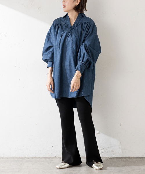 SHENERY（シーナリー）の「リブニットフレアパンツ（その他パンツ・レディース・ブラック/グレイッシュベージュ・FREE）」の16枚目の写真