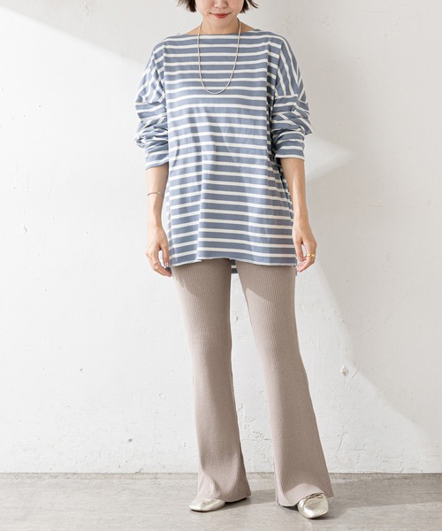 SHENERY（シーナリー）の「リブニットフレアパンツ（その他パンツ・レディース・ブラック/グレイッシュベージュ・FREE）」の5枚目の写真