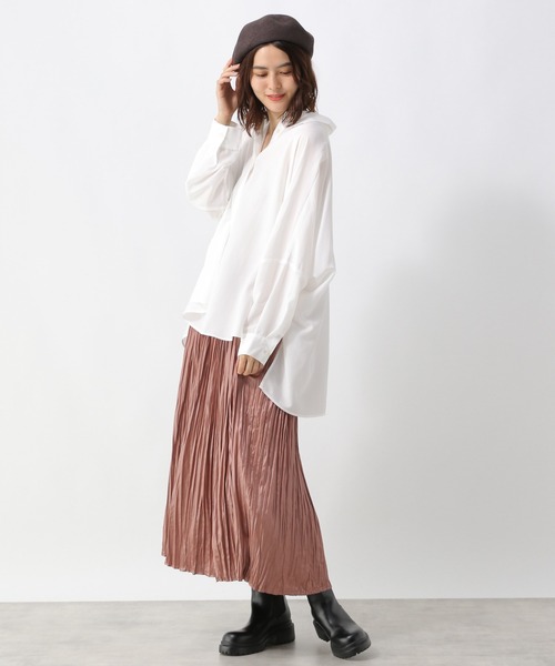 LEPSIM（レプシィム）の「アソートポンチョシャツ長袖　217982（シャツ/ブラウス・レディース・ストライプ/オフホワイト/イエロー・FREE）」の8枚目の写真