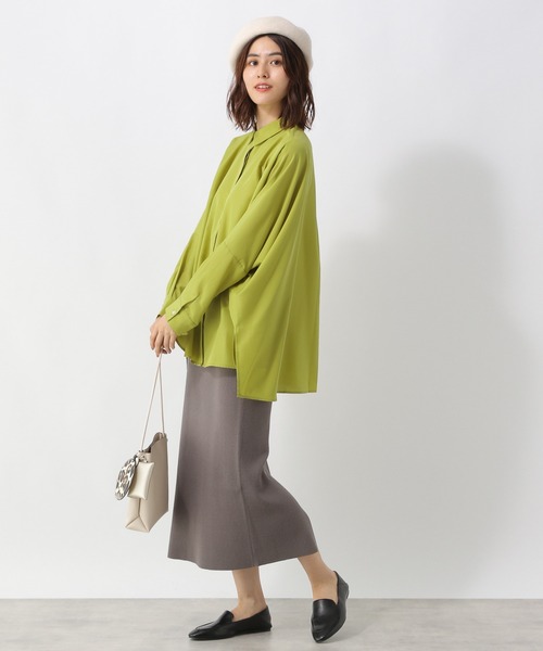 LEPSIM（レプシィム）の「アソートポンチョシャツ長袖　217982（シャツ/ブラウス・レディース・ストライプ/オフホワイト/イエロー・FREE）」の4枚目の写真