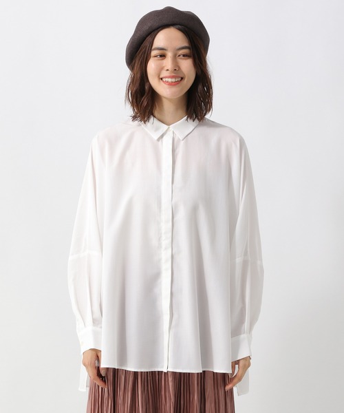 LEPSIM（レプシィム）の「アソートポンチョシャツ長袖　217982（シャツ/ブラウス・レディース・ストライプ/オフホワイト/イエロー・FREE）」の10枚目の写真