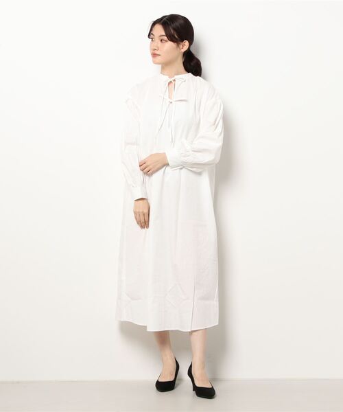 cepo(セポ)の「リボン タックシャツワンピース 2WAY(シャツワンピース・レディース・オフホワイト/ブラック・M)」の4枚目の写真