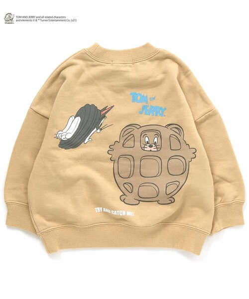 Tom＆Jerry（トムアンドジェリー）の「トムとジェリートレーナー（スウェット・キッズ・パープル/イエロー/オレンジ/ミント・90/100/110/120/80/130/140）」の3枚目の写真