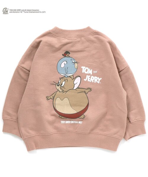 Tom＆Jerry（トムアンドジェリー）の「トムとジェリートレーナー（スウェット・キッズ・パープル/イエロー/オレンジ/ミント・90/100/110/120/80/130/140）」の4枚目の写真