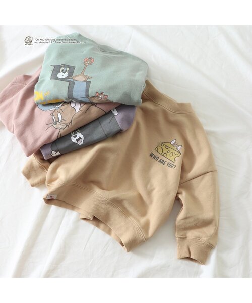 Tom＆Jerry（トムアンドジェリー）の「トムとジェリートレーナー（スウェット・キッズ・パープル/イエロー/オレンジ/ミント・90/100/110/120/80/130/140）」の9枚目の写真