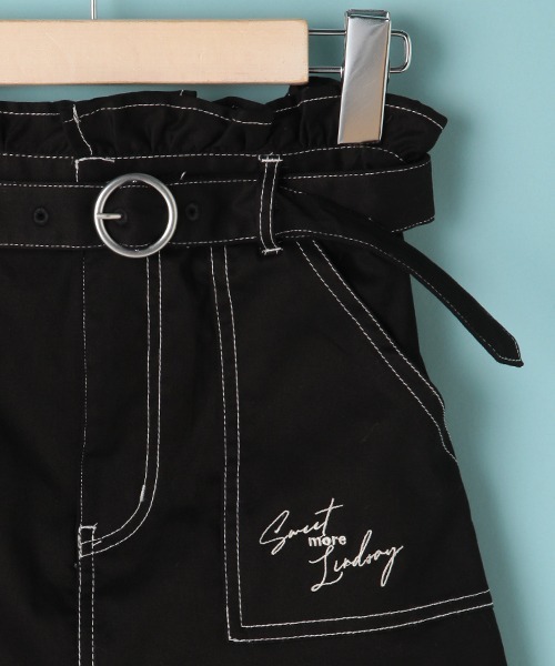 Lindsay（リンジィ）の「ベルトつきペーパーバックウエストスカート（スカート・キッズ・ライトカーキ/ブラック/アイボリー・L/M/S）」の12枚目の写真