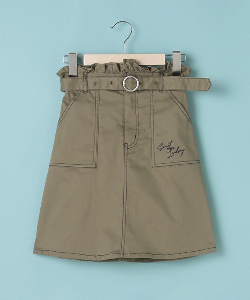 Lindsay（リンジィ）の「ベルトつきペーパーバックウエストスカート（スカート・キッズ・ライトカーキ/ブラック/アイボリー・L/M/S）」の16枚目の写真