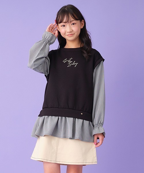 Lindsay（リンジィ）の「ベルトつきペーパーバックウエストスカート（スカート・キッズ・ライトカーキ/ブラック/アイボリー・L/M/S）」の15枚目の写真