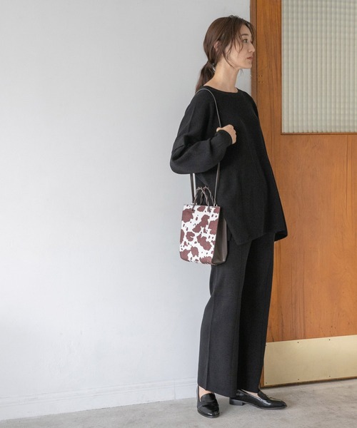 LEPSIM(レプシィム)の「12Gケアニットパンツ 952522(その他パンツ・レディース・ブラック/マスタード/ブラウン/グレイッシュベージュ・MEDIUM/LARGE)」の6枚目の写真