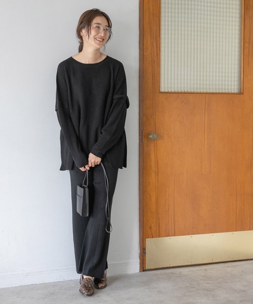 LEPSIM(レプシィム)の「12Gケアニットパンツ 952522(その他パンツ・レディース・ブラック/マスタード/ブラウン/グレイッシュベージュ・MEDIUM/LARGE)」の9枚目の写真