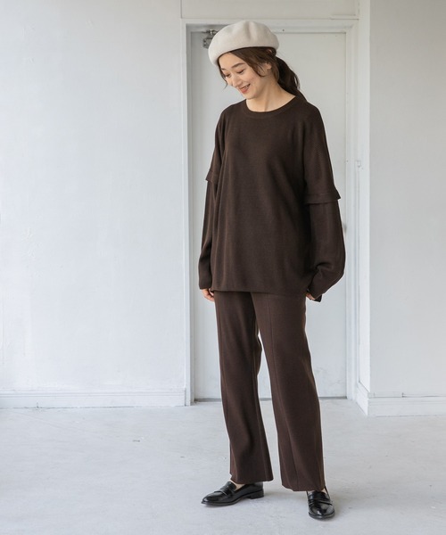 LEPSIM(レプシィム)の「12Gケアニットパンツ 952522(その他パンツ・レディース・ブラック/マスタード/ブラウン/グレイッシュベージュ・MEDIUM/LARGE)」の15枚目の写真