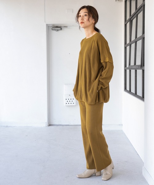 LEPSIM(レプシィム)の「12Gケアニットパンツ 952522(その他パンツ・レディース・ブラック/マスタード/ブラウン/グレイッシュベージュ・MEDIUM/LARGE)」の20枚目の写真