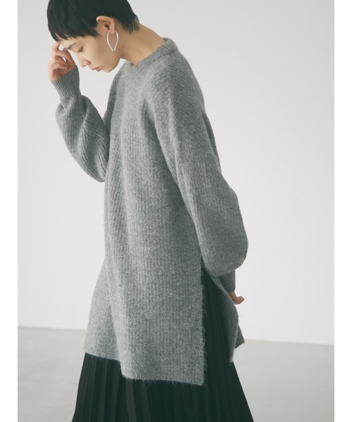 armonia（アルモニーア）の「armonia・ニットチュニックプリーツワンピースセット＊（ワンピース・レディース・ブラウン/グレー/ブルー・FREE）」の2枚目の写真