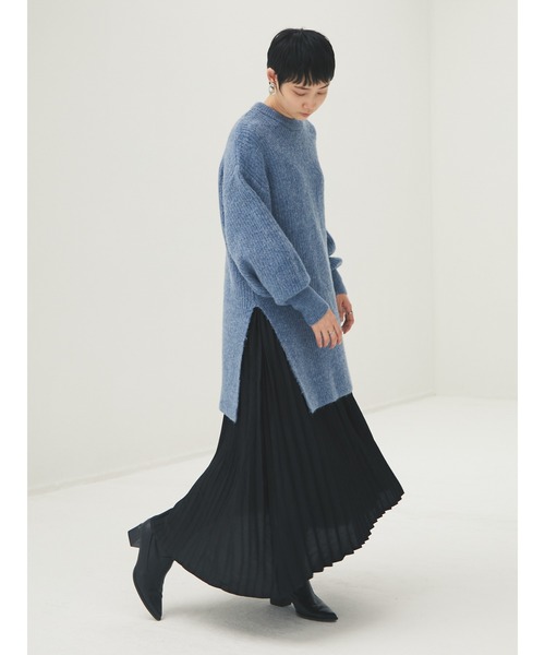 armonia（アルモニーア）の「armonia・ニットチュニックプリーツワンピースセット＊（ワンピース・レディース・ブラウン/グレー/ブルー・FREE）」の3枚目の写真