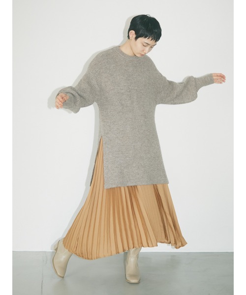 armonia（アルモニーア）の「armonia・ニットチュニックプリーツワンピースセット＊（ワンピース・レディース・ブラウン/グレー/ブルー・FREE）」の5枚目の写真