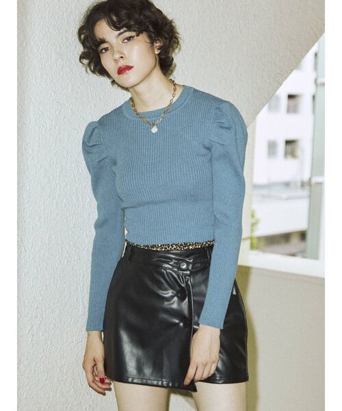 jouetie（ジュエティ）の「BIGボタンスカパン（スカート・レディース・ブラック/ブラウン/ブルー/その他1・MEDIUM）」の2枚目の写真