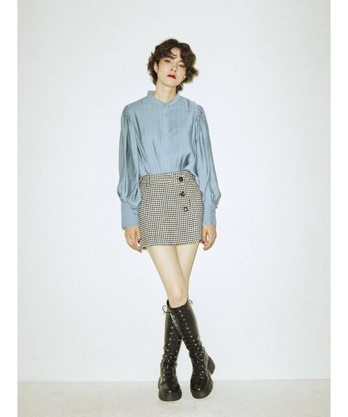 jouetie（ジュエティ）の「BIGボタンスカパン（スカート・レディース・ブラック/ブラウン/ブルー/その他1・MEDIUM）」の6枚目の写真