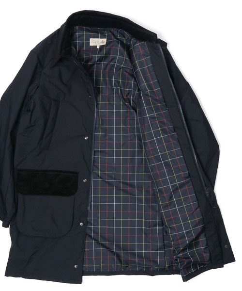 The DUFFER of ST.GEORGE(ザダファーオブセントジョージ)の「WINDPROOF LIGHT WEIGHT PUFF COAT:防風 ステンカラー ロングコート(ステンカラーコート・メンズ・ダークグリーン/ネイビー・SMALL/MEDIUM/LARGE/X-LARGE)」の8枚目の写真