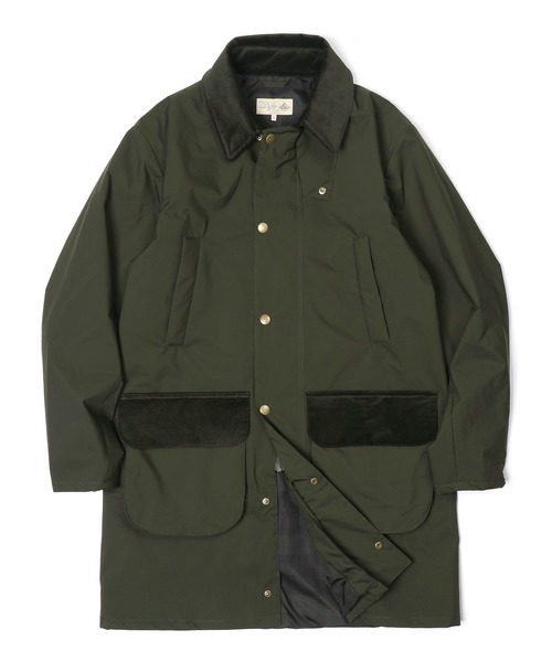 The DUFFER of ST.GEORGE(ザダファーオブセントジョージ)の「WINDPROOF LIGHT WEIGHT PUFF COAT:防風 ステンカラー ロングコート(ステンカラーコート・メンズ・ダークグリーン/ネイビー・SMALL/MEDIUM/LARGE/X-LARGE)」の3枚目の写真