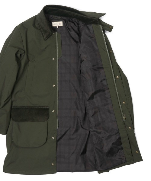 The DUFFER of ST.GEORGE(ザダファーオブセントジョージ)の「WINDPROOF LIGHT WEIGHT PUFF COAT:防風 ステンカラー ロングコート(ステンカラーコート・メンズ・ダークグリーン/ネイビー・SMALL/MEDIUM/LARGE/X-LARGE)」の6枚目の写真