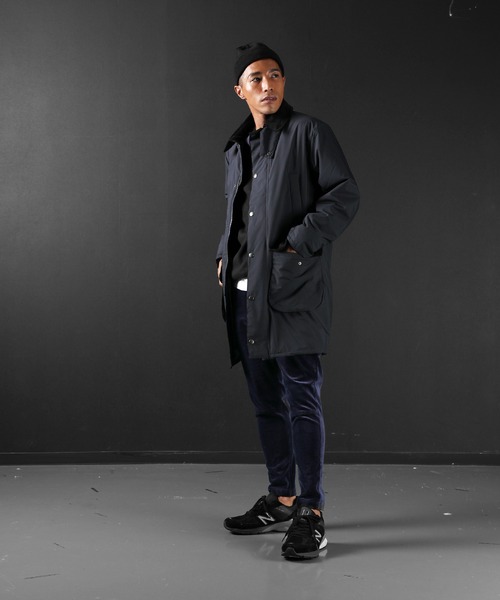 The DUFFER of ST.GEORGE(ザダファーオブセントジョージ)の「WINDPROOF LIGHT WEIGHT PUFF COAT:防風 ステンカラー ロングコート(ステンカラーコート・メンズ・ダークグリーン/ネイビー・SMALL/MEDIUM/LARGE/X-LARGE)」の14枚目の写真