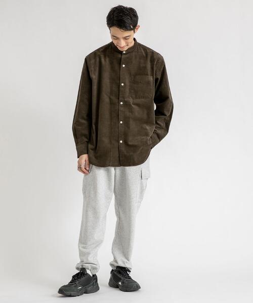 coen（コーエン）の「細畝コーデュロイバンドカラーシャツ（シャツ/ブラウス・メンズ・ベージュ/ネイビー/オリーブ・X-LARGE/SMALL/MEDIUM/LARGE）」の14枚目の写真