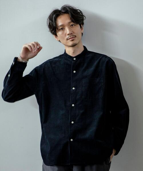 coen（コーエン）の「細畝コーデュロイバンドカラーシャツ（シャツ/ブラウス・メンズ・ベージュ/ネイビー/オリーブ・X-LARGE/SMALL/MEDIUM/LARGE）」の15枚目の写真