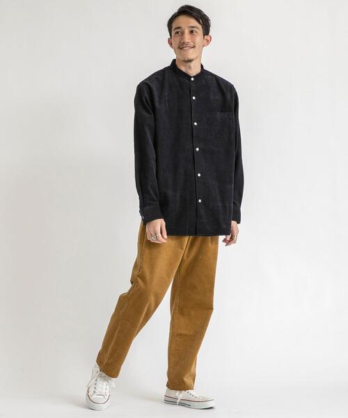 coen（コーエン）の「細畝コーデュロイバンドカラーシャツ（シャツ/ブラウス・メンズ・ベージュ/ネイビー/オリーブ・X-LARGE/SMALL/MEDIUM/LARGE）」の22枚目の写真