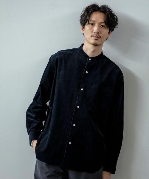 coen（コーエン）の「細畝コーデュロイバンドカラーシャツ（シャツ/ブラウス・メンズ・ベージュ/ネイビー/オリーブ・X-LARGE/SMALL/MEDIUM/LARGE）」の21枚目の写真