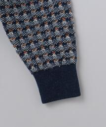 6（ロク）の「＜6(ROKU)＞JACQUARD V NECK KNIT CARDIGAN