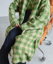 Kastane | 起毛チェックニットマキシガウン(カーディガン/ボレロ)