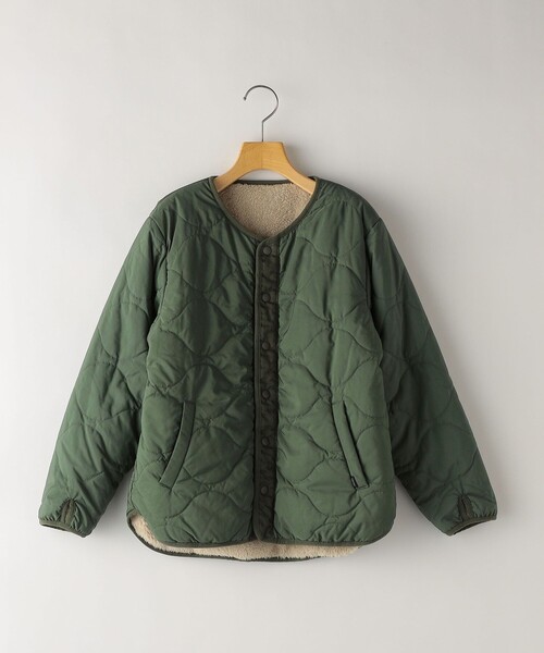 SHIPS（シップス）の「SHIPS KIDS:〈洗濯機可能〉ボア×キルト リバーシブル ジャケット(145～160cm)（その他アウター・キッズ・ベージュ/オリーブ・S/145/M/160）」の2枚目の写真