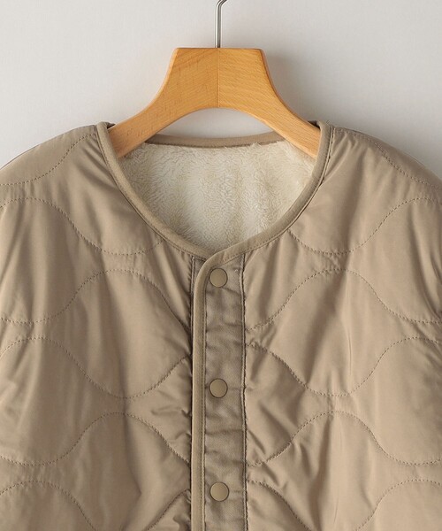 SHIPS（シップス）の「SHIPS KIDS:〈洗濯機可能〉ボア×キルト リバーシブル ジャケット(145～160cm)（その他アウター・キッズ・ベージュ/オリーブ・S/145/M/160）」の4枚目の写真