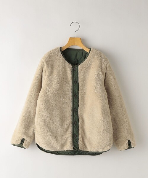 SHIPS（シップス）の「SHIPS KIDS:〈洗濯機可能〉ボア×キルト リバーシブル ジャケット(145～160cm)（その他アウター・キッズ・ベージュ/オリーブ・S/145/M/160）」の9枚目の写真