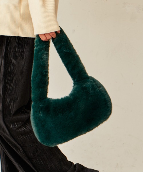 Lui's（ルイス）の「フェイクレッキスファーハンドバッグ（ハンドバッグ・レディース・ブラウン/グレー/グリーン・FREE）」の3枚目の写真