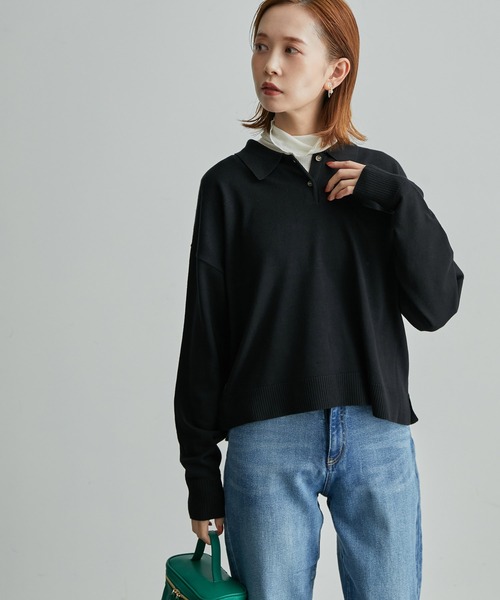 ROPE' PICNIC（ロペピクニック）の「【WEB限定】ポロニットプルオーバー（ニット/セーター・レディース・ブラウン/ブラック/ベージュ系その他・38）」の2枚目の写真